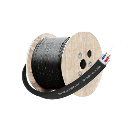 【GNT-H02-1SM-WB-1.5K】桢田1500米单模单芯(2x0.2) 双钢丝 室内外防水加强型双护套光电复合缆 黑色